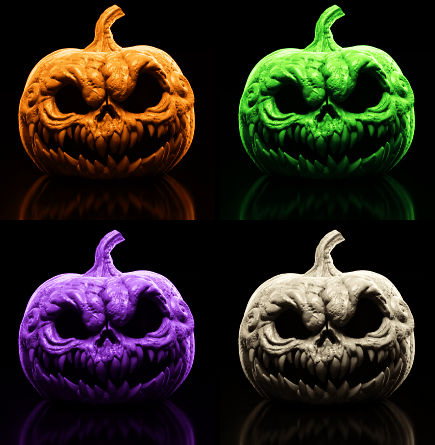 Halloween Skull Pumpkin Jack-o'-Lantern – Light Up 3D Printed Decoration