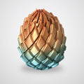 Articulated Dragon Egg – Silk Gold to Teal, 65 mm