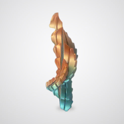 Articulated Dragon Egg – Silk Gold to Teal, 65 mm